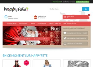 How happyfete.com looks like on a tablet such as an iPad.