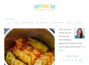 How happyfoodstube.com looks like on a tablet such as an iPad.