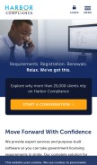 How harborcompliance.com looks like on a mobile device such as an iPhone.
