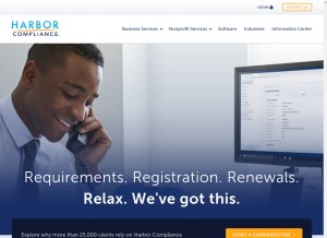 How harborcompliance.com looks like on a tablet such as an iPad.
