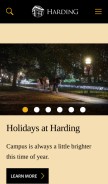 How harding.edu looks like on a mobile device such as an iPhone.