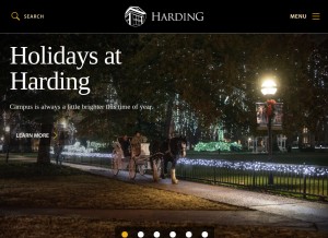 How harding.edu looks like on a tablet such as an iPad.