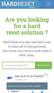 How hardreset.info looks like on a mobile device such as an iPhone.