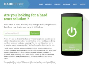 How hardreset.info looks like on a tablet such as an iPad.