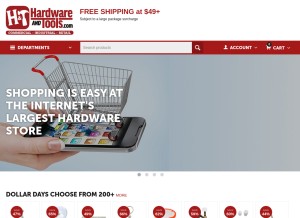 How hardwareandtools.com looks like on a tablet such as an iPad.