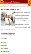 How hardwareschotte.de looks like on a mobile device such as an iPhone.