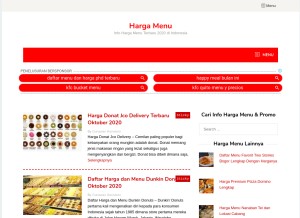 How hargamenu.net looks like on a tablet such as an iPad.