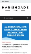 How harishgade.com looks like on a mobile device such as an iPhone.