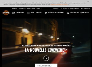 How harley-davidson.com looks like on a tablet such as an iPad.