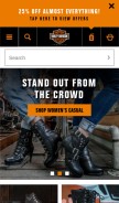 How harley-davidsonfootwear.com looks like on a mobile device such as an iPhone.