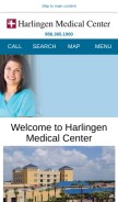 How harlingenmedicalcenter.com looks like on a mobile device such as an iPhone.