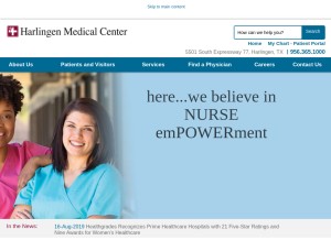 How harlingenmedicalcenter.com looks like on a tablet such as an iPad.