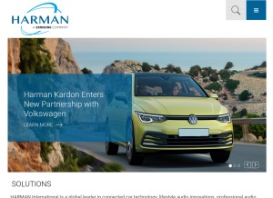 How harman.com looks like on a tablet such as an iPad.