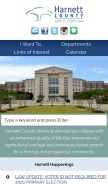 How harnett.org looks like on a mobile device such as an iPhone.
