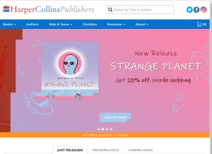 How harpercollins.com looks like on a tablet such as an iPad.