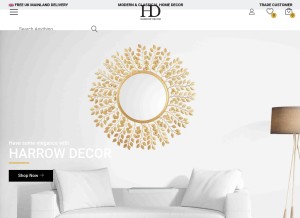 How harrowdecor.co.uk looks like on a tablet such as an iPad.