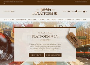 How harrypotterplatform934.com looks like on a tablet such as an iPad.