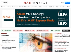 How hartenergy.com looks like on a tablet such as an iPad.