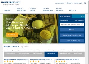 How hartfordfunds.com looks like on a tablet such as an iPad.