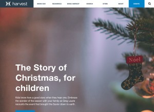How harvest.org looks like on a tablet such as an iPad.