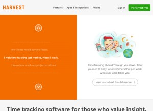 How harvestapp.com looks like on a tablet such as an iPad.