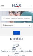 How has-sante.fr looks like on a mobile device such as an iPhone.