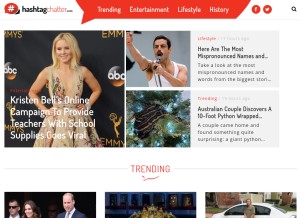How hashtagchatter.com looks like on a tablet such as an iPad.