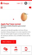 How haspa.de looks like on a mobile device such as an iPhone.