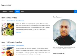 How hassanchef.com looks like on a tablet such as an iPad.