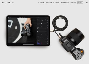How hasselblad.com looks like on a tablet such as an iPad.