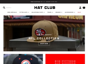 How hatclub.com looks like on a tablet such as an iPad.