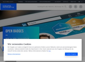 How haufe-akademie.de looks like on a tablet such as an iPad.