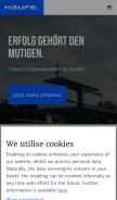 How haufe.de looks like on a mobile device such as an iPhone.
