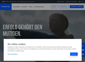 How haufe.de looks like on a tablet such as an iPad.