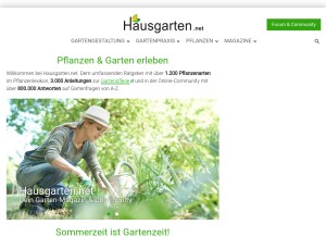 How hausgarten.net looks like on a tablet such as an iPad.