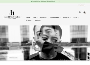 How hautecoutureclothiers.com looks like on a tablet such as an iPad.