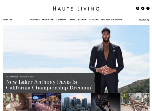 How hauteliving.com looks like on a tablet such as an iPad.