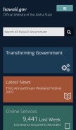 How hawaii.gov looks like on a mobile device such as an iPhone.
