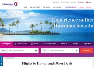 How hawaiianairlines.com looks like on a tablet such as an iPad.