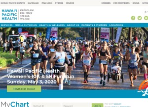 How hawaiipacifichealth.org looks like on a tablet such as an iPad.