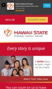 How hawaiistatefcu.com looks like on a mobile device such as an iPhone.