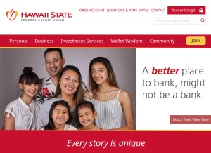 How hawaiistatefcu.com looks like on a tablet such as an iPad.