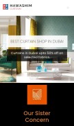 How hawashimcurtain.ae looks like on a mobile device such as an iPhone.