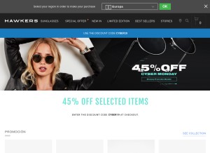 How hawkersco.com looks like on a tablet such as an iPad.