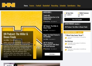 How hawkeyenation.com looks like on a tablet such as an iPad.