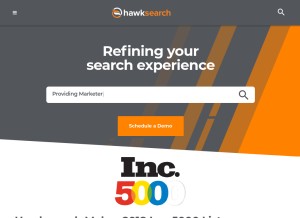 How hawksearch.com looks like on a tablet such as an iPad.