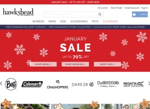 How hawkshead.com looks like on a tablet such as an iPad.