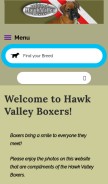 How hawkvalleyboxers.com looks like on a mobile device such as an iPhone.