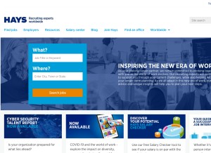 How hays.com looks like on a tablet such as an iPad.