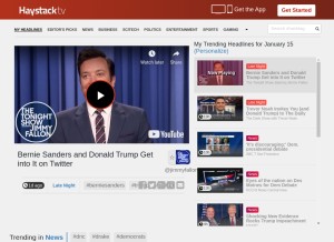 How haystack.tv looks like on a tablet such as an iPad.